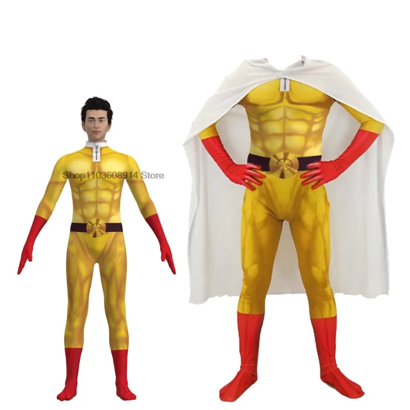 Костюм для косплея человека One Punch детей боди из аниме Сайтама костюм супергероя с