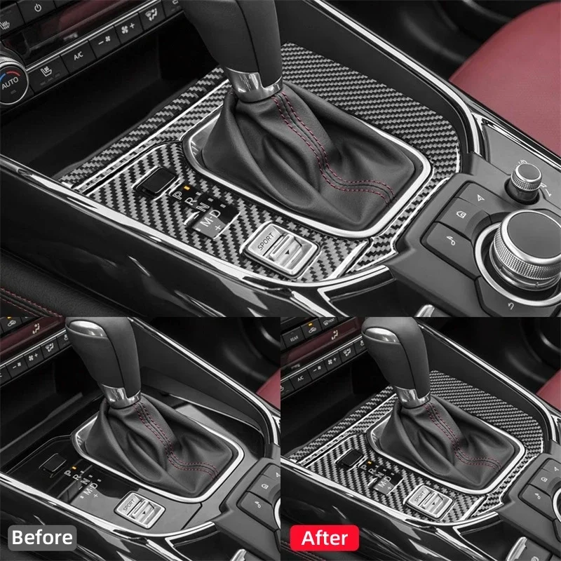 Для Mazda CX-9 2016-2023 настоящее углеродное волокно салон автомобиля рамка