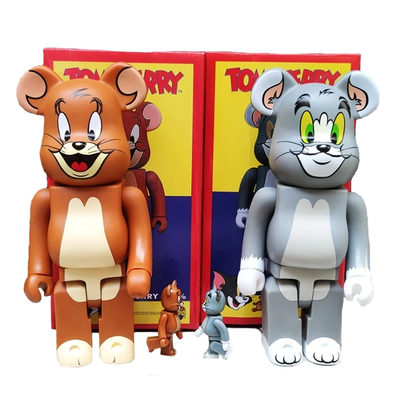 

28cm Tom Jerry Bearbrick 400% /100% Figure Model Toy Violent Bear Statue Decoration Animation Game Toys for Kids Christmas Gift