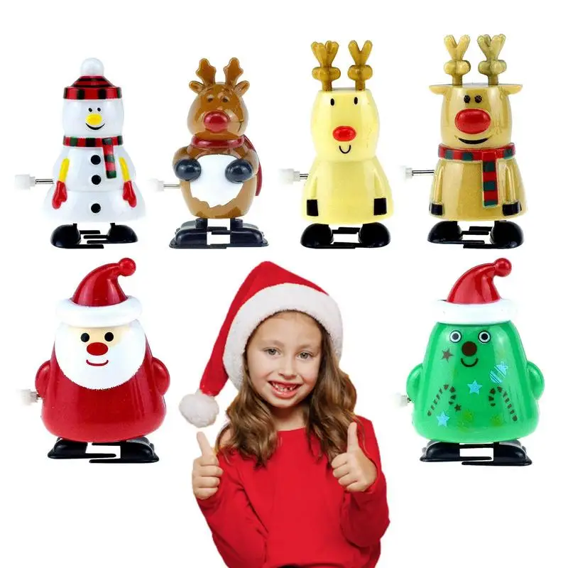 

Заводные игрушки, Рождественский набор из 6 предметов, Рождественская заводная игрушка, Санта-Клаус, снеговик, олень, заводные игрушки, Рождественская новинка, искусственные игрушки