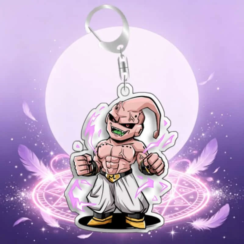 Фото Акриловый брелок-подвеска ручной работы по мотивам аниме Dragon Ball: Маджин Буу, Супер Буу, Кирби, Вегето, 5 см – идеальный подарок №5