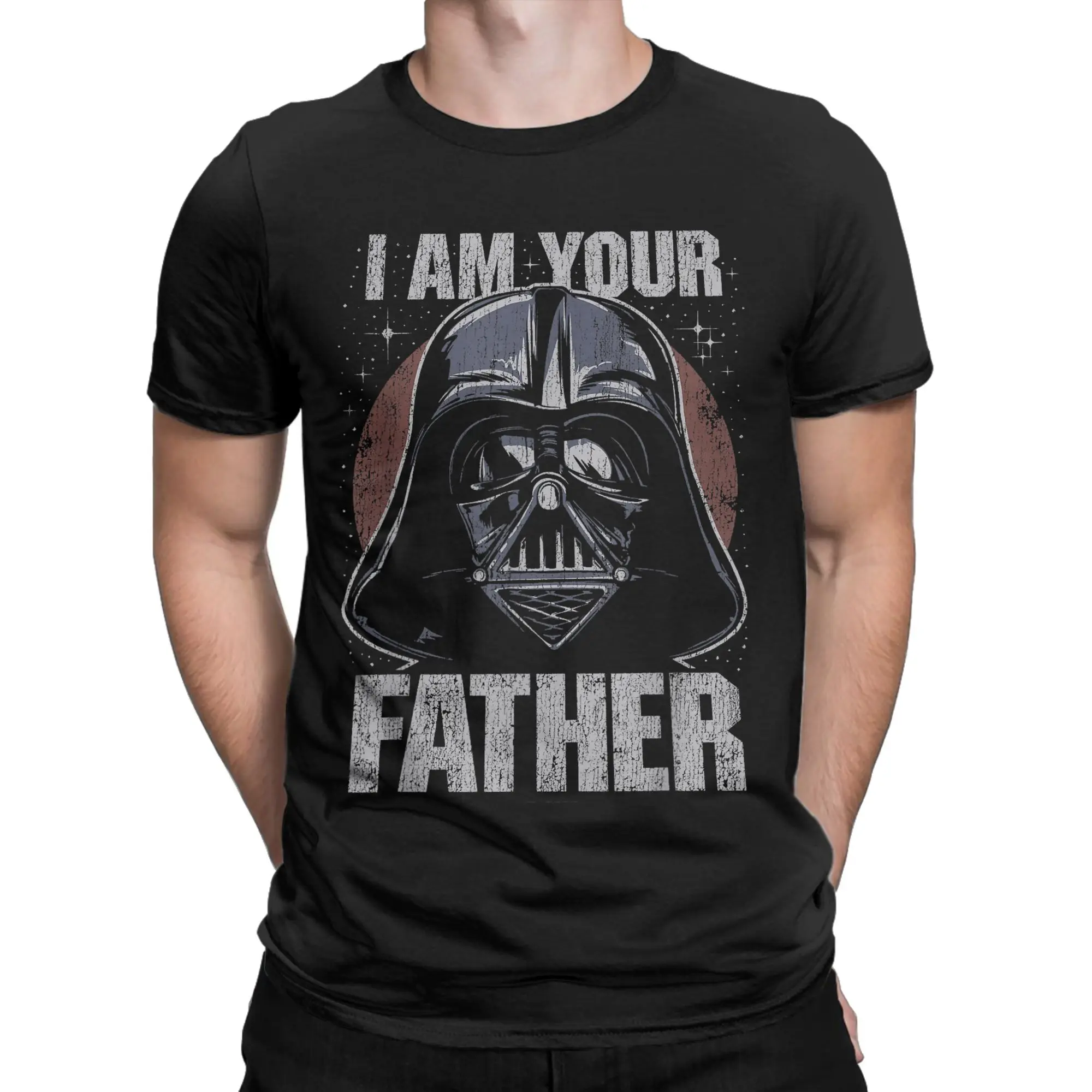 Фото Футболка Vaders I Am Your Father Dark Portrait, летние футболки в стиле хиппи, мужская хлопковая одежда больших размеров, винтажные топы с короткими рукавами №2