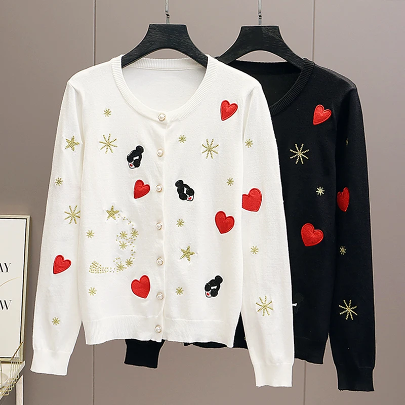 

Sweater Y2k Cardigan Korean Fashion 2022 New Sweaters Women Long Sleeve Tops Luxury Designer Clothing Embroidery Knitted Clothes
