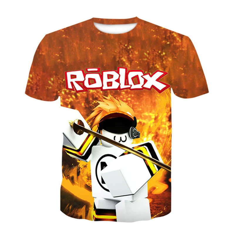 Летние футболки Robloxing для мальчиков и девочек 4-14 лет, Детская футболка большого размера с мультяшным аниме 3D принтом Robloxing, футболка, аниме о...