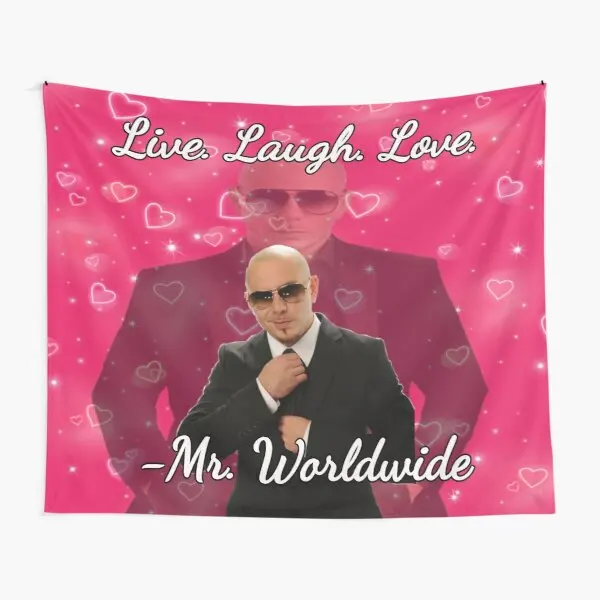 

Mr Worldwide Says To Live Laugh Love Tapestry Art Bedspread Home Colored Printed Bedroom Room Mat Towel Wall Decoration Yoga