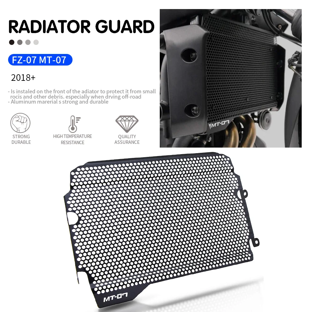

Мотоциклетный радиатор Φ FZ07 MT07 для Yamaha MT-07 MT 07 2018 2019 2020 2021, решетка для гриля, защитная крышка Perfect