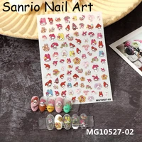 10pcs kawaii sanrio accessories nail stickers cute mymelody cartoon anime girl heart nail stickers toys for girls birthday gifts