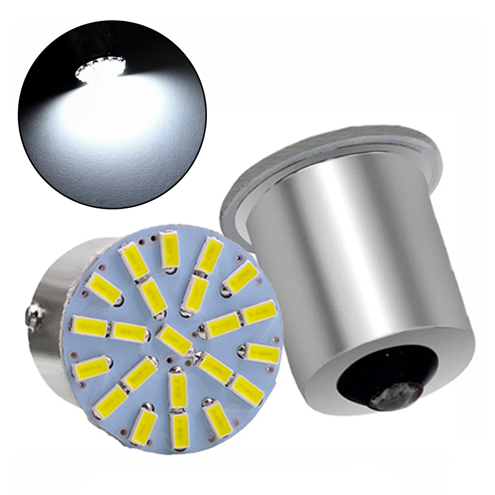 

P21W White 1157 BAY15D 1156 BA15S 22SMD Car LED Brake Turn Light Auto Parking Led Backup Wedge Led Tail Signal Lamps Plate Light