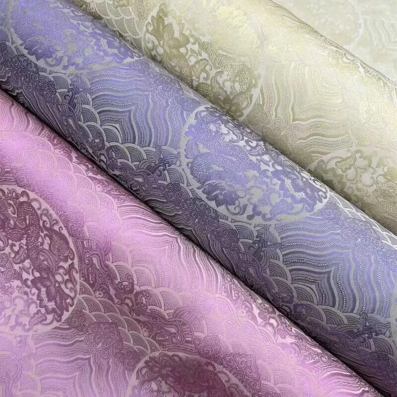 JS жаккардовая атласная ткань 24momme платье в китайском стиле Cheongsam Silkworm