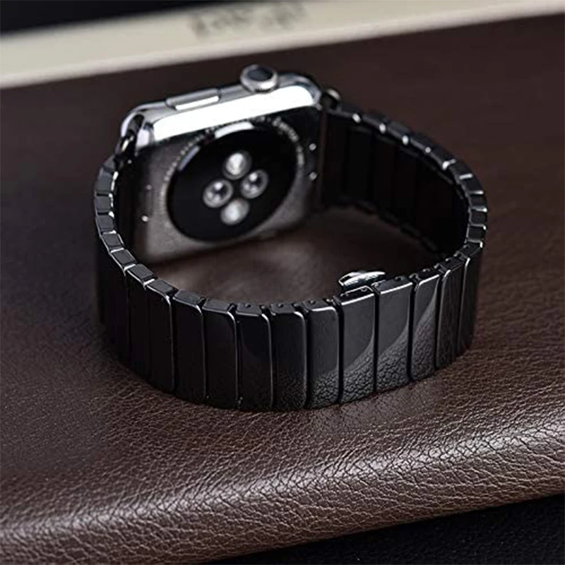 Ceramic Strap for Apple Watch 7 8 Band 45mm 41mm Butterfly Link Bracelet IWatch Ultra 49mm 6 SE 5 4 44mm 42mm 40mm Accessories
