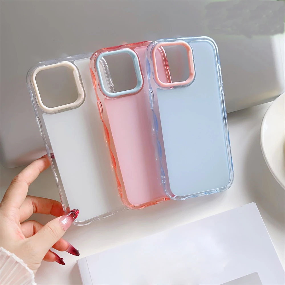 Фото Чехол 16E 16 Pro Max Jelly Color Cover для iPhone 15 Pro Max 14 Plus 11 12 13 Прозрачная рамка с жесткой задней частью противоударный чехол для телефона Coque №2