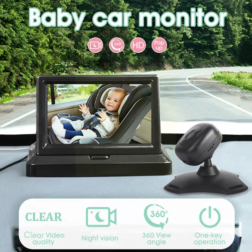 

Car Baby Monitor Baby Safety Seat Observation Camera 4.3 Inch Display Screen Night Vision For Car Back Seat M2U3