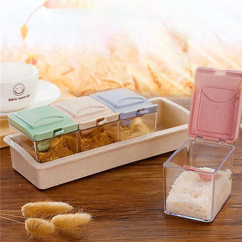 

Kitchen Spice Condiment Box Transparent Spices Seasoning Storage Container Case High Quality
