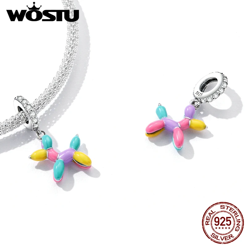 WOSTU 925 Стерлинговое Серебро амулеты для домашних животных шар собака кулон