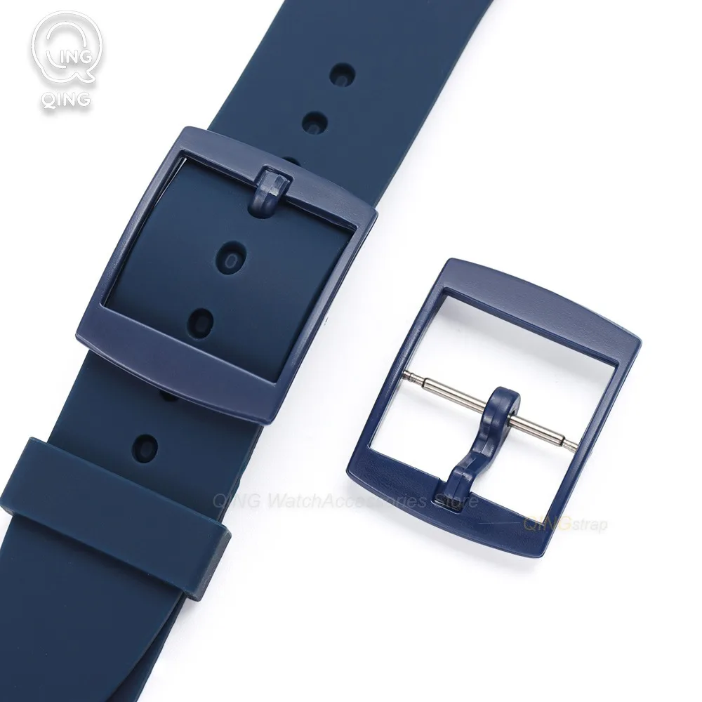 Фото 16 мм, 19 мм, 20 мм для силиконовых ремешков Swatch, цветные ремешки с пряжкой, женские пластиковые застежки для часов, аксессуары для застежек часов. №4