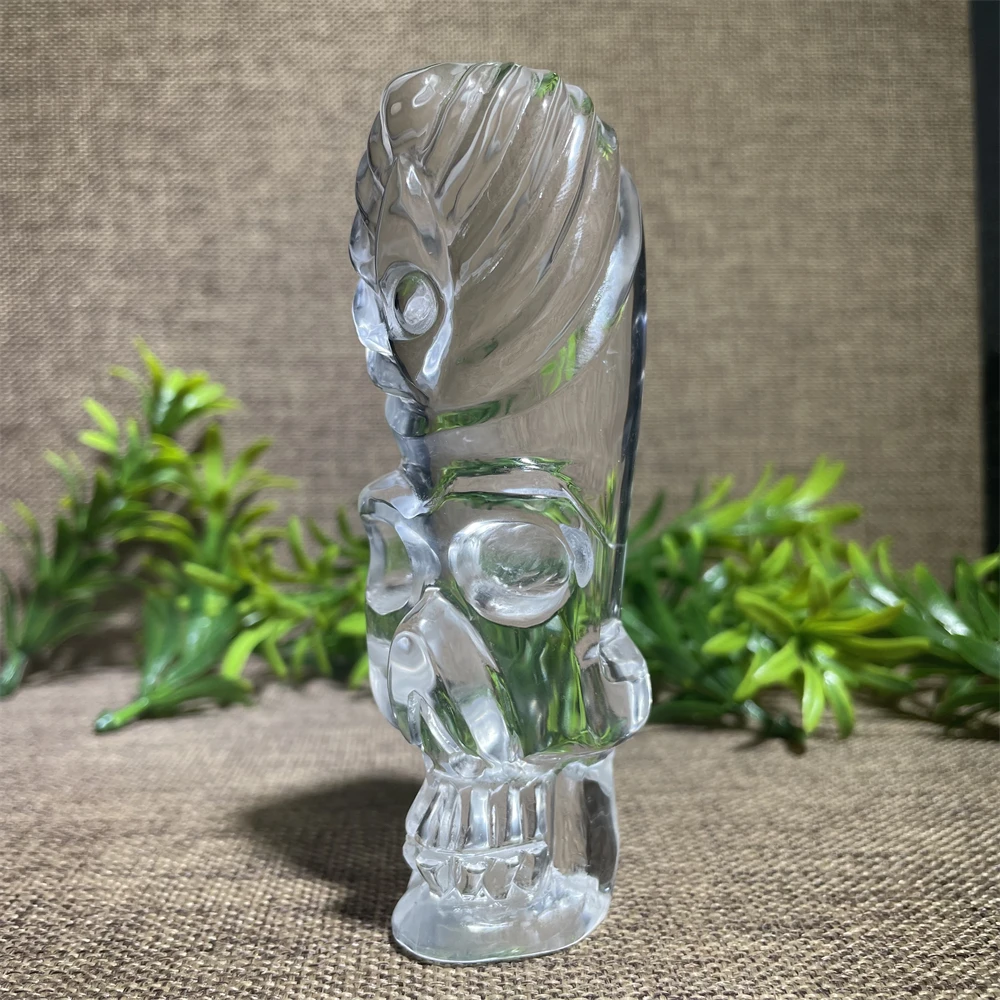 

Natural Quartz Crystal Skull King Manual Carving Gemstone Miracle Imperial Power Reiki Healing Study Room Home Decor