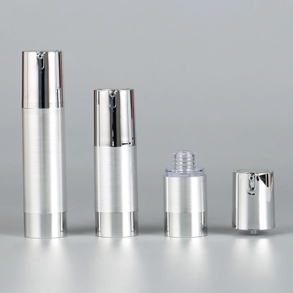 Серебряная бутылка для лосьона 15/30/50 мл пустые вакуумные бутылки портативная