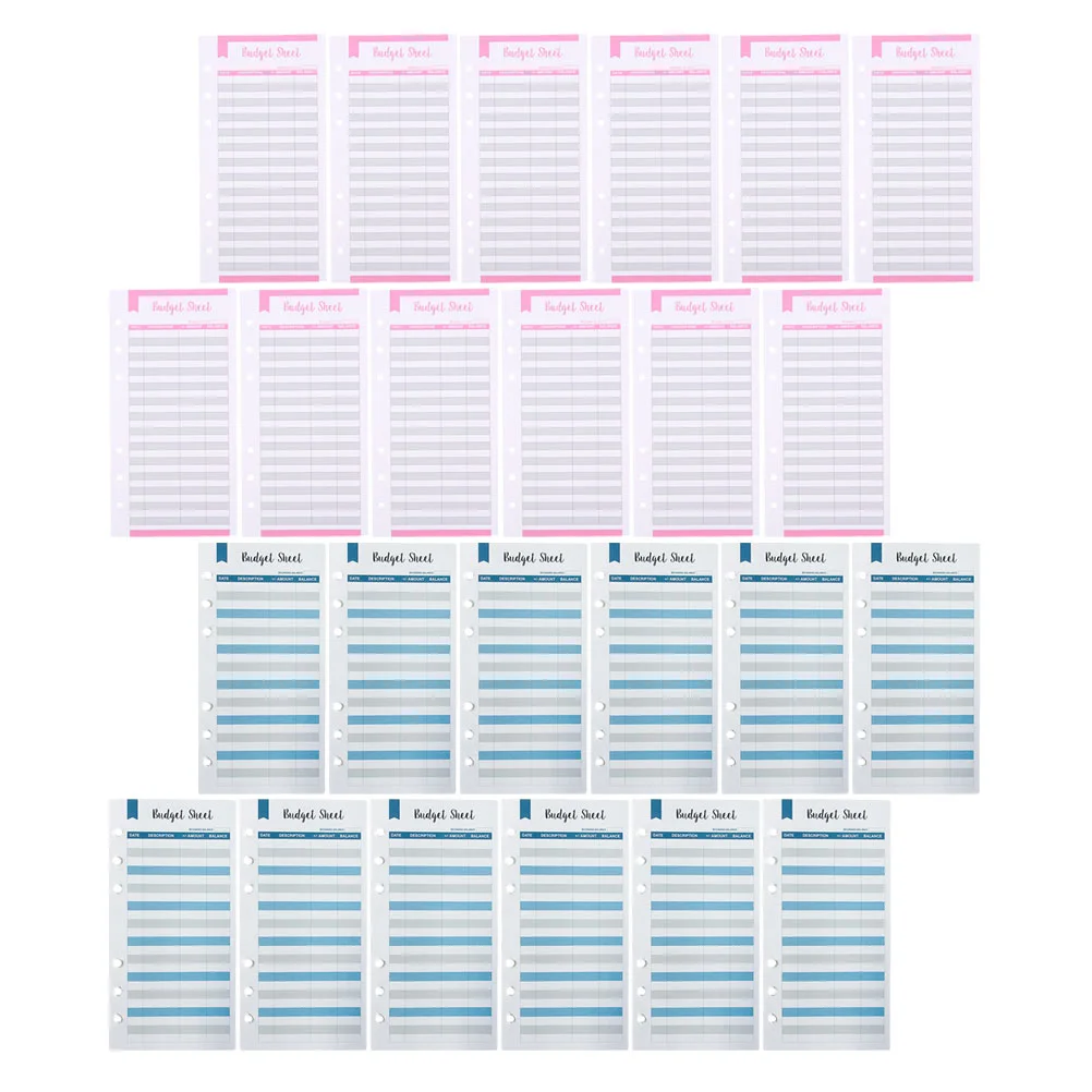 

24PCS Cash Consumption Sheets Portable Budget Cards Expense Budget Sheets
