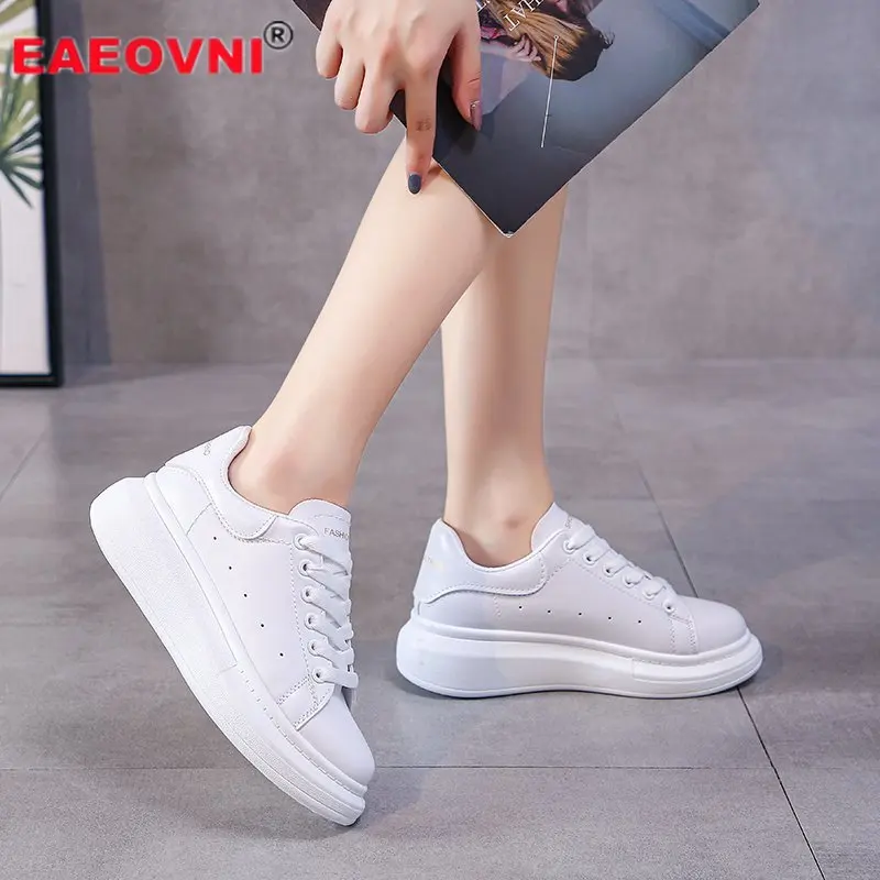 Women's Shoes White Sneakers Platform Comfortable Walking Large Size Breathable Vulcanized |
