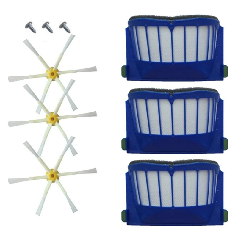 

Фильтр с шестью ручками, боковая щетка для IROBOT ROOMBA 500 600, запасные аксессуары