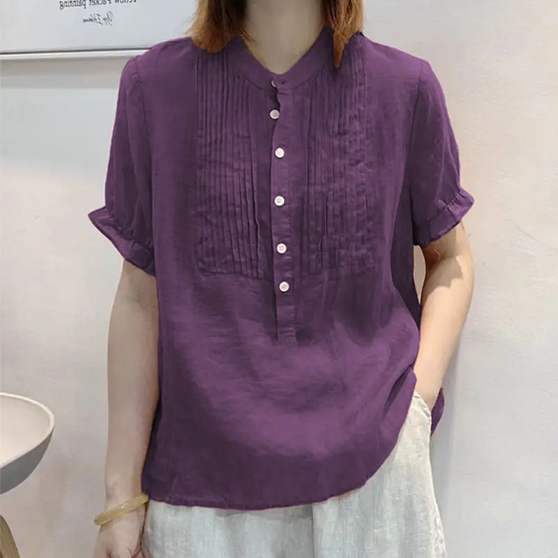 

Chiffon Shirt 2022 Summer New Shirt Loose Women's Fashion Shirt Short Sleeve Top Women