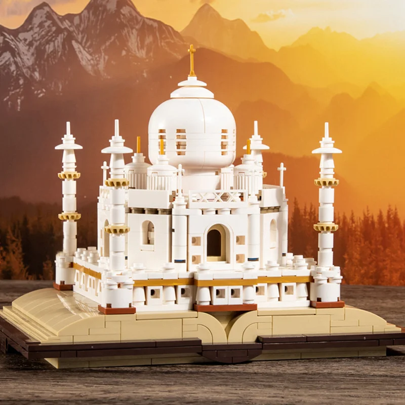 Architecture Model Taj Mahal Blocks Book Princess Castle Trains Toy MOC Building Bricks Creative Gift For Children