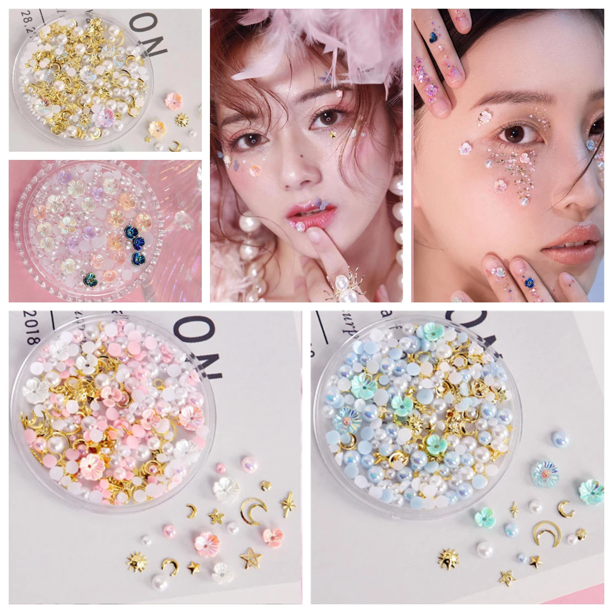 

HEALLOR Butterfly Flower Eyes Makeup Face Sequin Stickers Bridal Face Nail Art Decoration Sequins Stickers Crafts Diy Materials