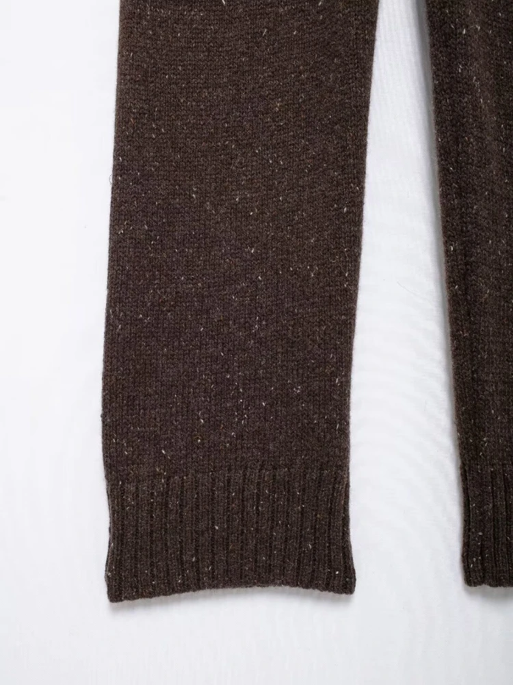 TRAFZA Вязаные прямые брюки Женские комплекты из 2 предметов 2024 Новая мода