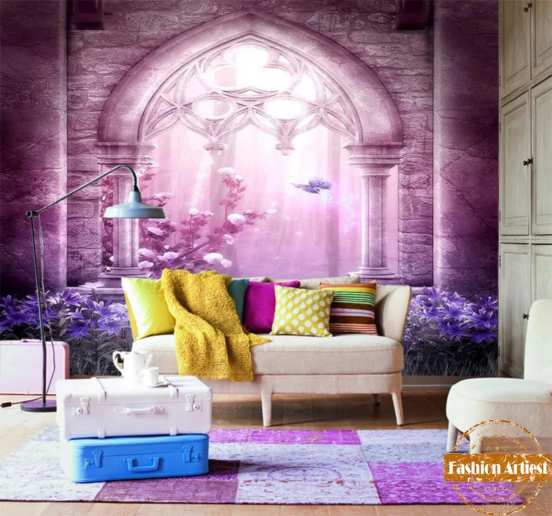 Custom Adventure In Wonderland Wallpaper Mural Fantasy Gothic Arch Butterfly Flower Tv Sofa Bedroom Living Room Cafe Background