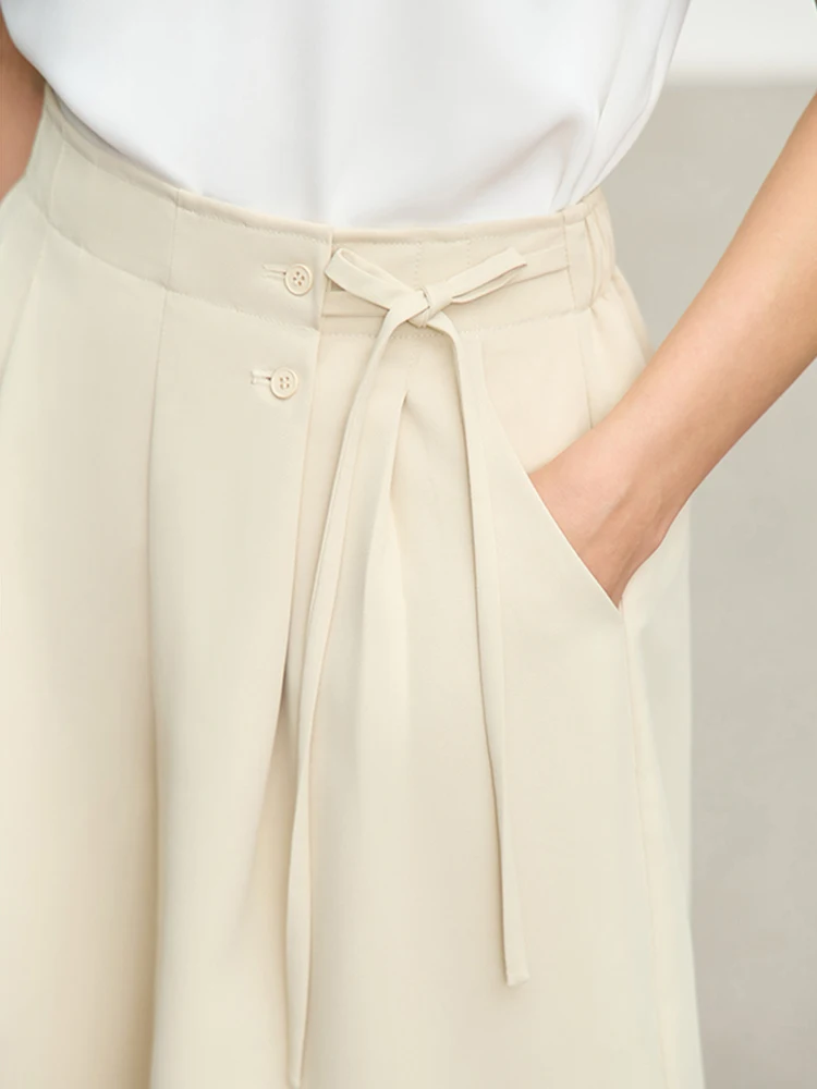 AMII Minimalism Short Pants for Women 2023 Summer New Casual Wide Leg  Asymmetrical A-line loose Shorts Female Pants 12342636