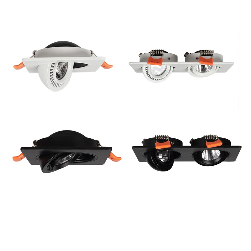 

LED COB Recessed Square Downlight 360 Angle Adjustable Black/White 7W 10W 15W 14W 20W 30W LED Ceiling Spot Light Pic Background