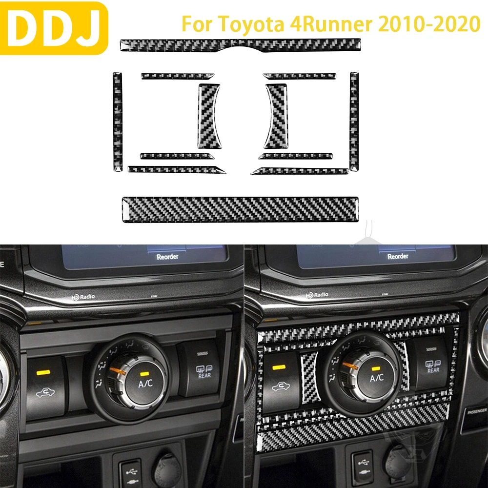 

For Toyota 4Runner 2010-2020 Accessories Carbon Fiber Interior Air Conditioning Switch Panel Trim Sticker Decoration