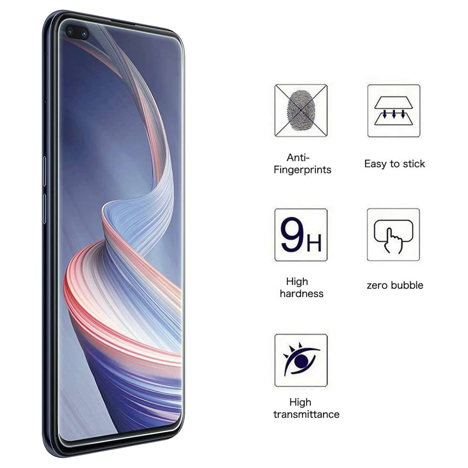 2/4 шт. закаленное стекло для Oppo Reno4 Z 5G Защитная стеклянная пленка экрана |