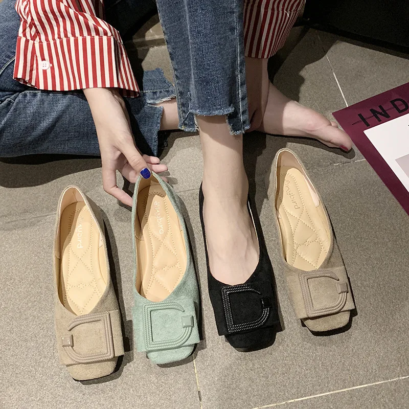

Туфли женские с квадратным носком, элегантная повседневная мягкая обувь на низком каблуке, удобные, в ретро стиле, бабушка, осень