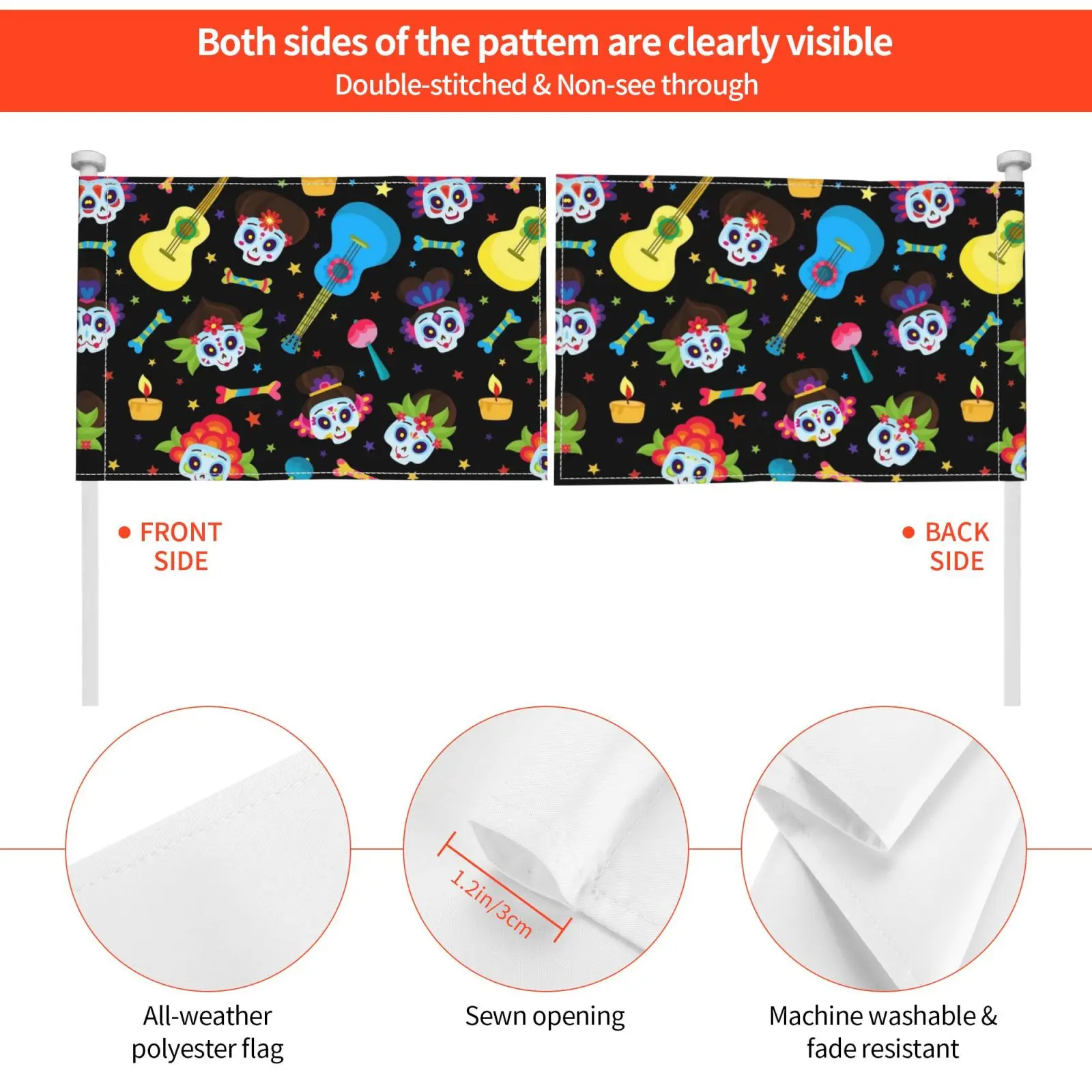 День мертвых сахарные черепа наружный Декор флаг автомобиль день испанский