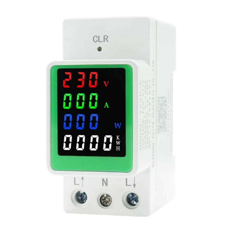 

LED Screen WattKWh Power VoltAmp Meter Din Rail Consumption WattmeterMonitor