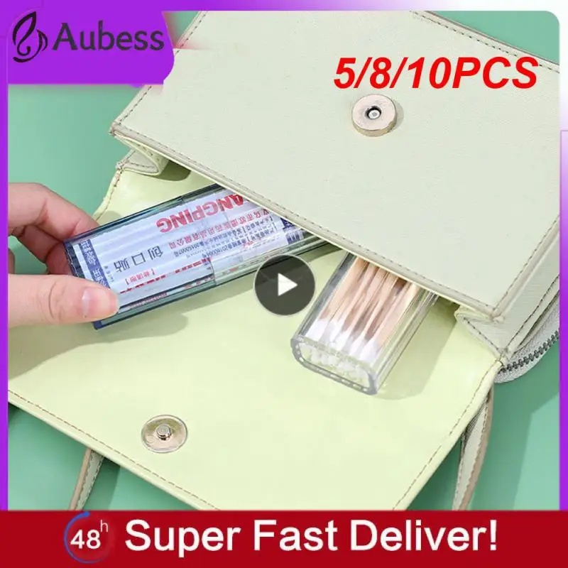 

5/8/10PCS Plastic Swab Box Bathroom Small Case Toothpaste Toothbrush Case Travel Camping Storage Box Transparent Storage Box