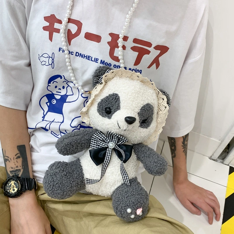 Cute Soft Plush Cartoon Doll Bag Women Mobile Phone Bag Female Party Shoulder Bag Little Girl Christmas Gift Mini Backpack