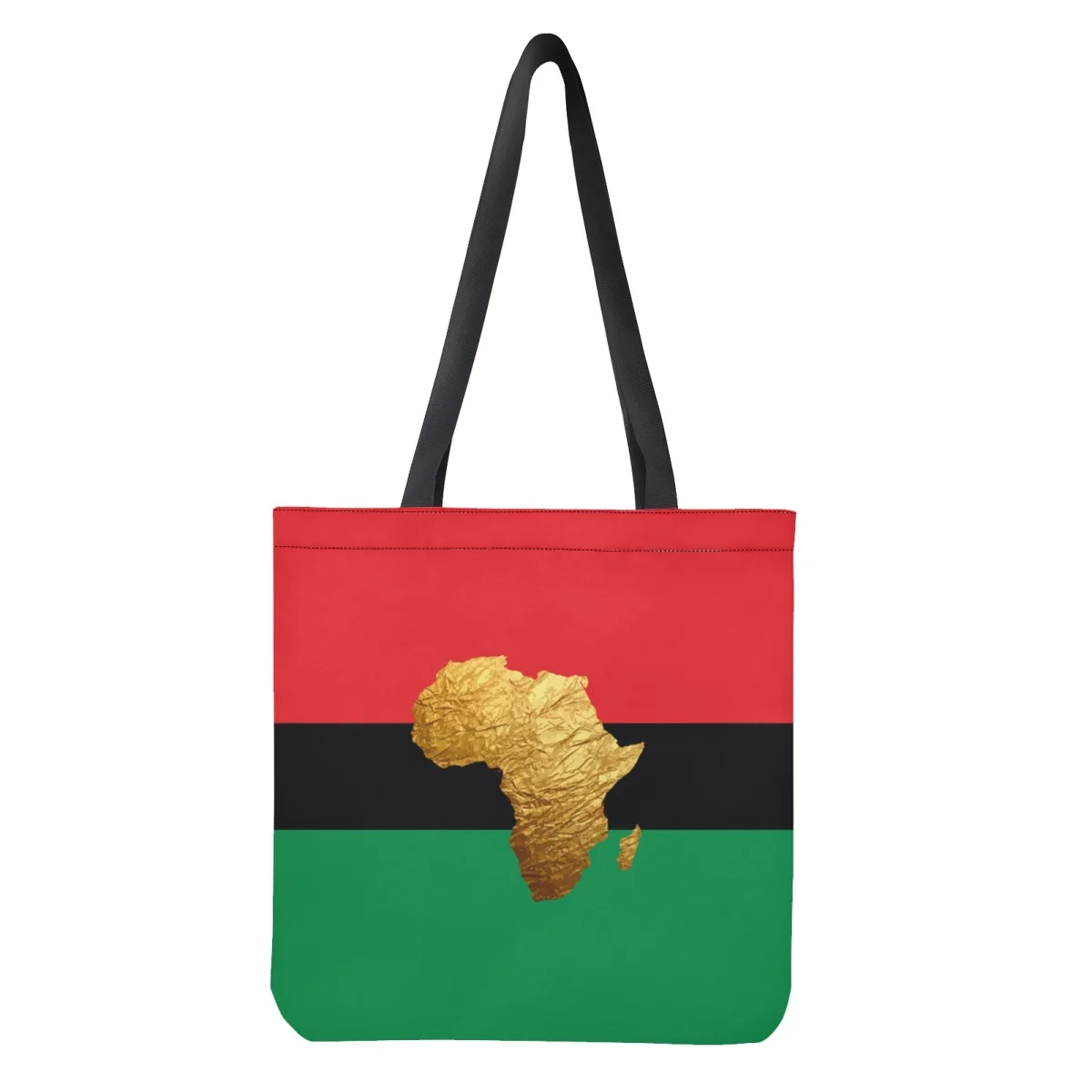 Black Power Canvas Tote Bag Women Handbags African UNIA Flag Culture Design Double Sided Printing Ladies Shopping Bags Shoulder
