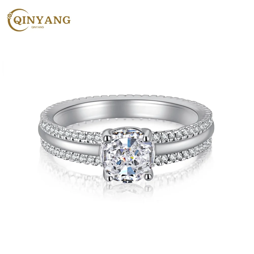 

Real 925 Sterling Silver Crushed Ice Round Cut Fancy Pink Sapphire Synthetic Moissanite Ring for Women Gift DropShipping