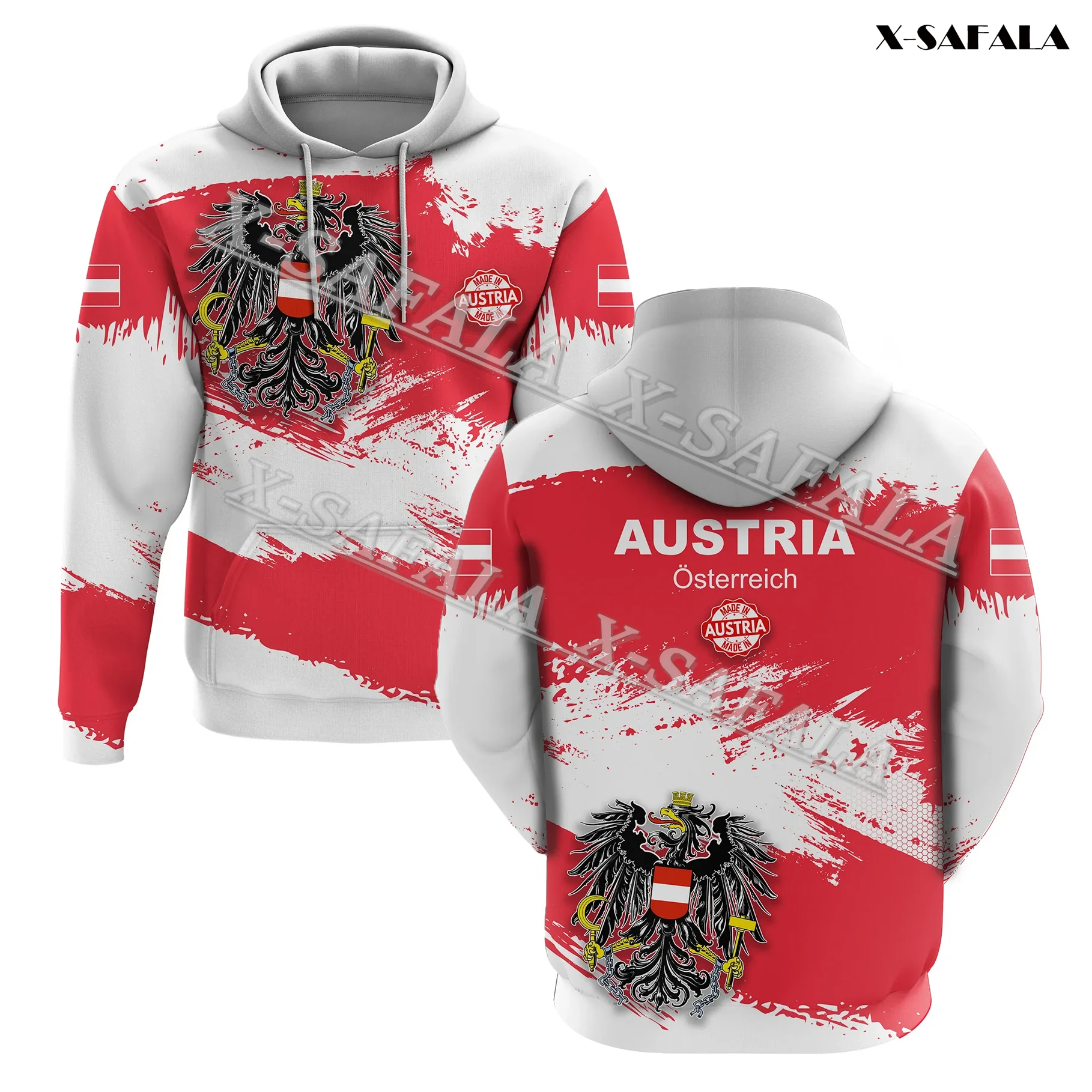 

Austria Costa Rica Colombia Sweden Flag Brush 3D Printed High Definition Bright Pattern Zipper Hoodie Man Sweatshirt Jersey