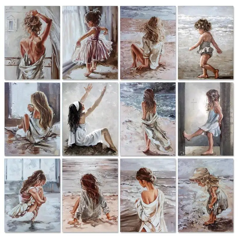 

GATYZTORY Oil Painting By Number Figure Drawing On Canvas HandPainted Art Gift DIY Picture By Number Girls Kits Home Decoration