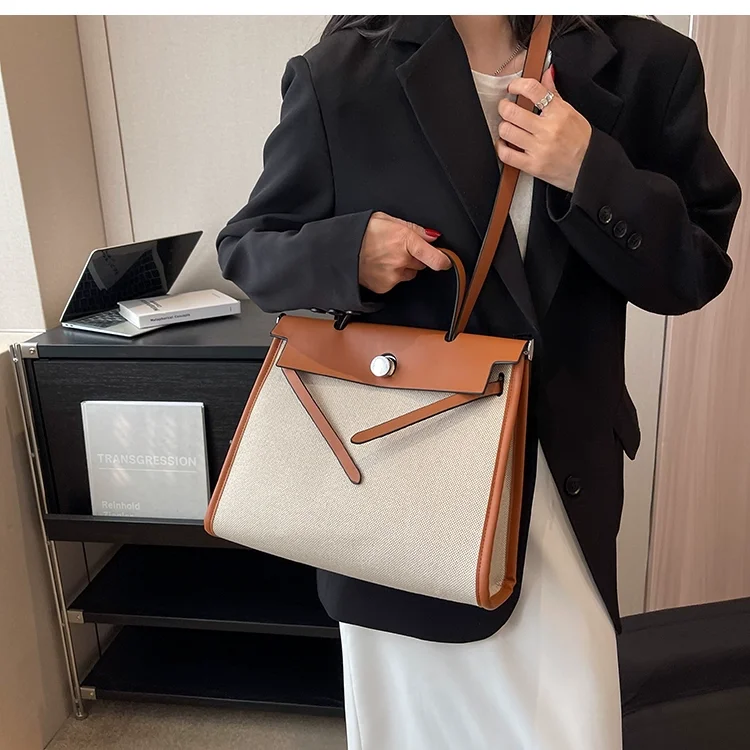 2023 New Elegant Tote Bags for Women Fashion Ladies Large Capacity Contrast Handbags Armpit Female Shoulder Bag