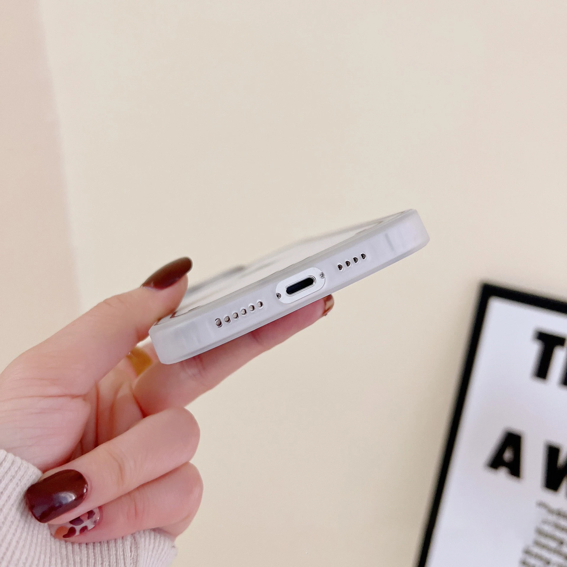 Two-dimensional Line Comic iPhone 13 Pro Max Phone Case Frosted Translucent Fro iPhone14 12 11 XS XR Silicone Protective Cover