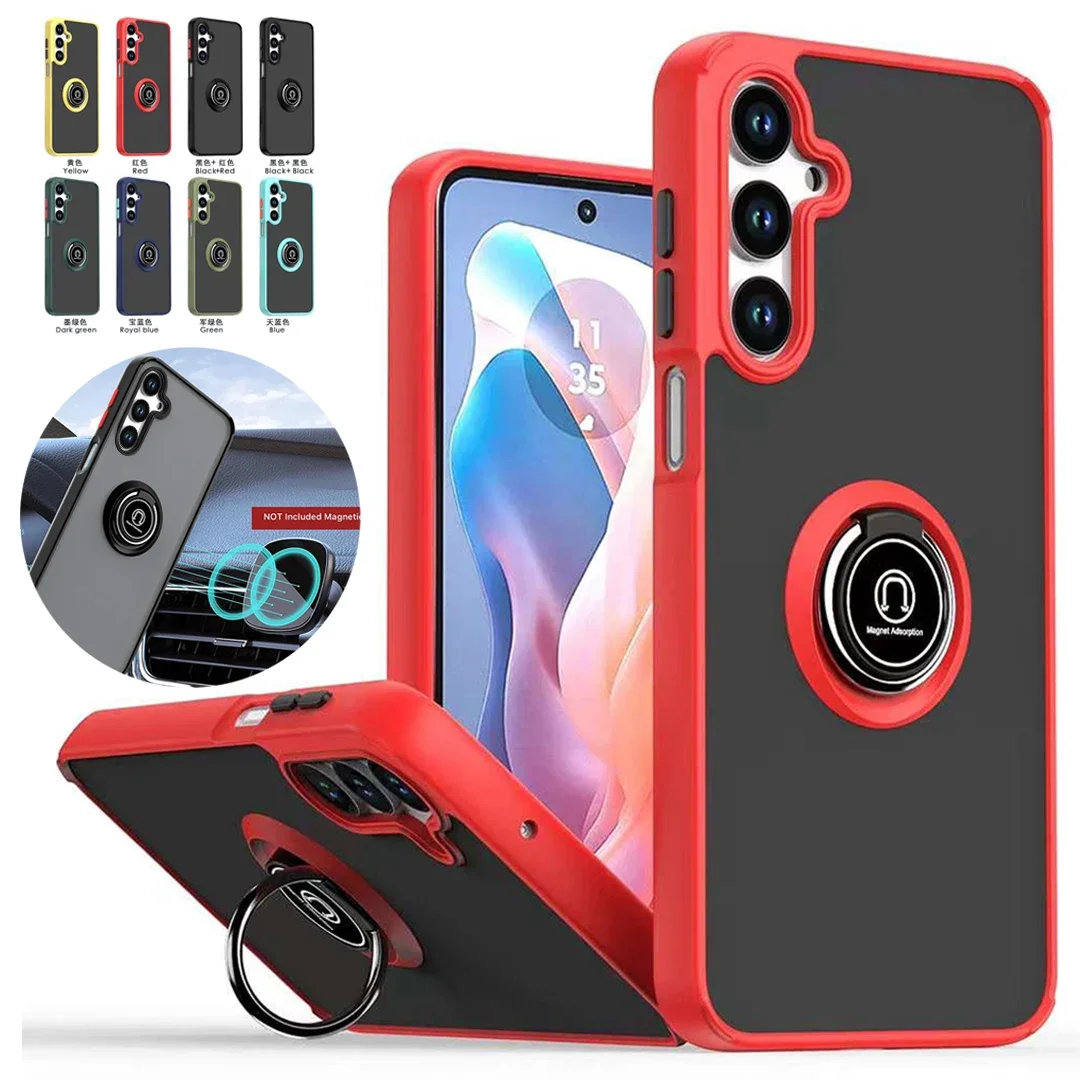 Полупрозрачный чехол для Samsung A16 A15 A14 A13 A12 S24 FE с кольцом-подставкой Galaxy S23 Ultra S22 Plus