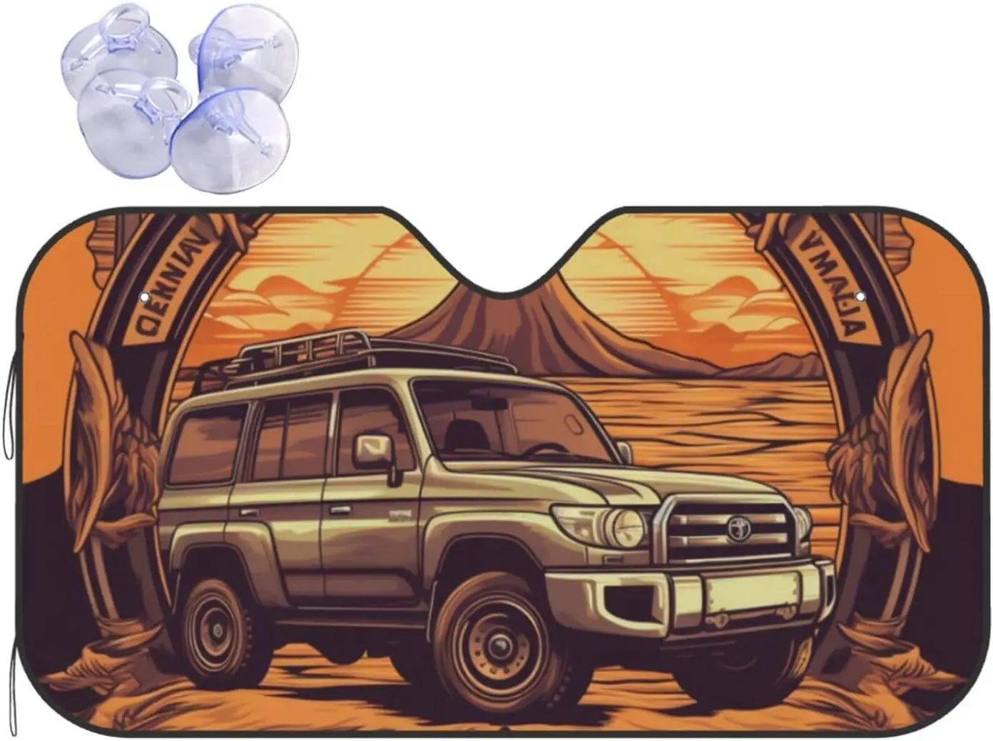 

Light Brown SUV Pattern Sun Shade Front Window Sunshade for Most Sedans SUV Truck Blocks Max Uv Rays Keeps Your Vehicle Cool