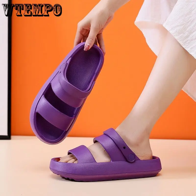 

Шлепанцы WTEMPO женские нескользящие, модные мягкие сандалии на толстой платформе, Спортивная Повседневная пляжная обувь для улицы, для пар, летние