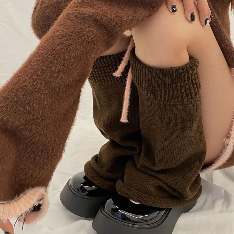 Japanese Jk Boots Socks Harajuku Leg Warmers Socks Autumn and Winter Knitted Loose Punk Lolita Leg Socks Warm Thin Leg Leg Cover
