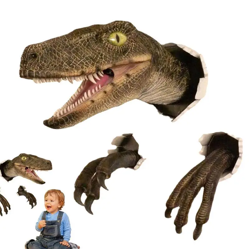 

3D Wall Mounted Dinosaur 3D Wall Mount Dinosaur Bust Sculpture Bursting Dinosaur Wall Art Ornaments For Home Office Bedroom