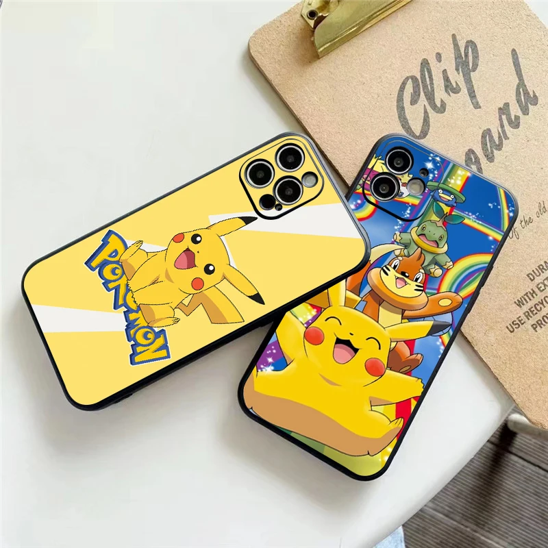 

Cartoon Pokémon Pikachu Phone Case For Funda iPhone 11 13 Pro Max 12 Mini X XR XS 6 6s 7 8 Plus Coque Soft Carcasa Etui Back